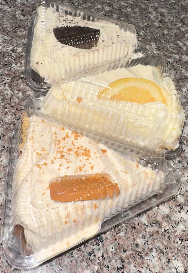 Oreo Dream, Lemon Twist, & Pumpkin Bliss slices